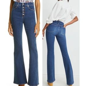 High-Rise Dark Blue Flare Jeans for Women